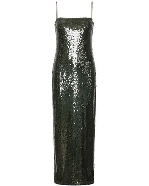 ROTATE BIRGER CHRISTENSEN Kleedjes ,Groen ,Pailletten Spaghetti-Band Maxi Jurk
