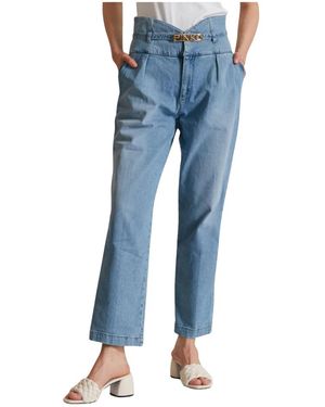 Pinko Hoge Taille Comfort Twill Jeans - Blauw