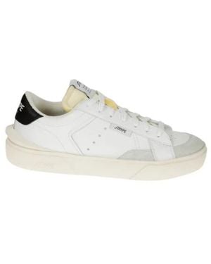 Strype Schoenen ,Zwart ,Katoen Witte Leren Sneakers