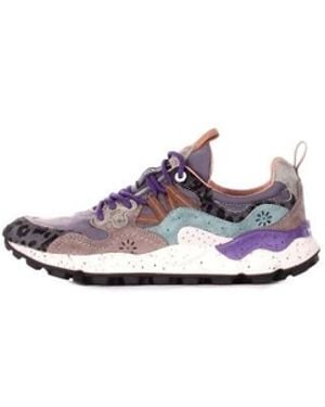 Flower Mountain Grijze Sneakers Met Suède Bovenwerk - Wit