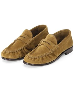Saint Laurent Le Loafer Suede Penny Loafer - Bruin