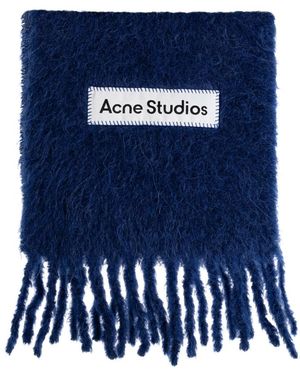 Acne Studios Logo Schal - Blau
