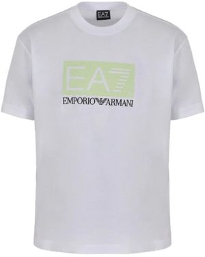 EA7 Weißes Kurzarm-T-Shirt 3Dpt40Pjfbz1100 - Grau