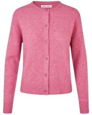 Samsøe & Samsøe Rose Wine Kurz-Strickjacke - Pink
