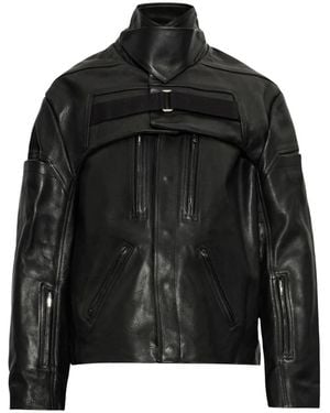 Rick Owens Leather Jackets - Negro