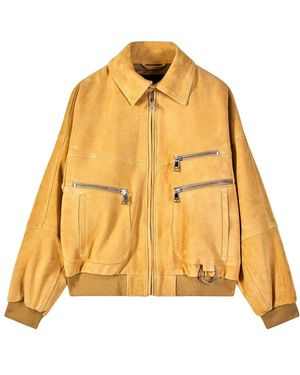 Patrizia Pepe Oversized Suède Jas - Geel