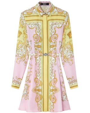 Versace Kleedjes ,Veelkleurig ,Nylon Spring Barocco Shirt Dress - Meerkleurig