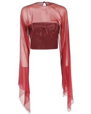 Alberta Ferretti Long Sleeve Tops - Rojo