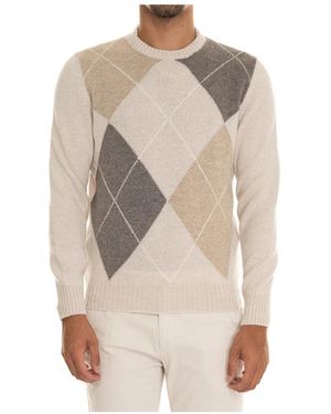 Gran Sasso Wollpullover Mit Diamantmuster - Natur