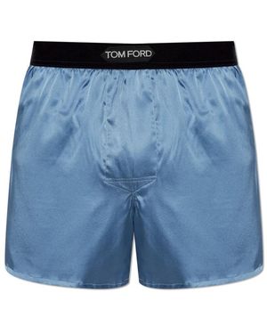 Tom Ford Ondergoed ,Blauw ,Zijden Boxershorts