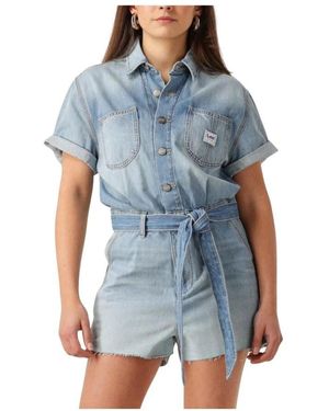 Lee Jeans Blauer Casual Jumpsuit Mit Taschen