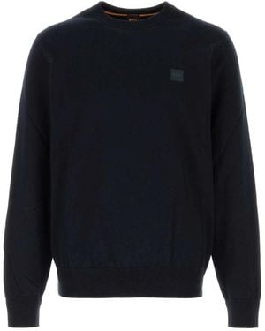 HUGO Round-Neck Knitwear - Blue