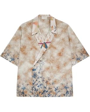Pierre Louis Mascia Botanische Print Wrap Shirt - Naturel
