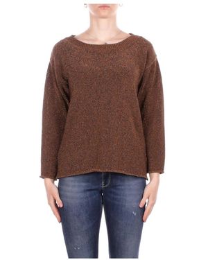Alpha Studio Round-Neck Knitwear - Marrón