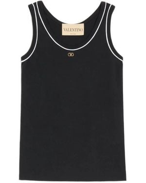 Valentino Sleeveless Tops - Black