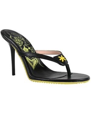 John Richmond Schoenen ,Zwart ,Heeled Thong Sandal - Groen