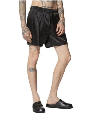 RICHMOND Shorts Aus Glänzendem Schwarzen Stoff Mit Elastischem Bund
