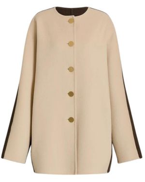 Alberta Ferretti Single-Breasted Coats - Neutro