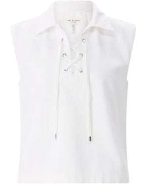 Rag & Bone Tops ,Wit ,Katoen Polo Shirt