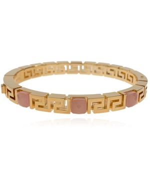 Versace Accessoires ,Geel ,Leer Greca Armband - Metallic