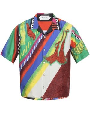 Versace Short Sleeve Shirts - Blue