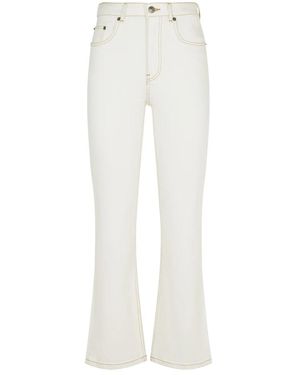 Tory Burch Jeans ,Wit ,Katoen Cropped Flare Jeans