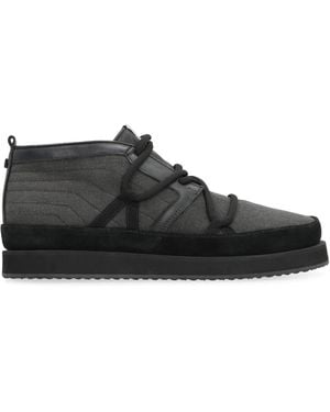 Volta Footwear Canvas Mid-Top Sneakers Mit Lederdetails - Schwarz