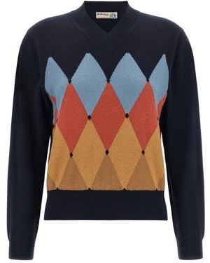 Ballantyne V-Ausschnitt Pullover - Blau