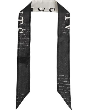 AllSaints The Script Silk Scarf - Schwarz