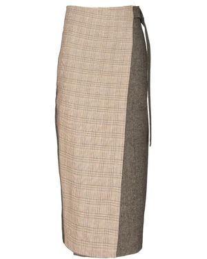 8pm Midi Rok Prince Of Wales Ruit - Naturel