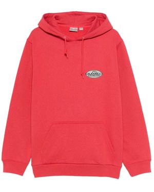 Gramicci Hoodies & Sweatvesten ,Rood ,Katoen Half Dome Hooded Sweatshirt