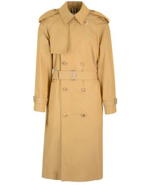 Burberry Jassen ,Katoen Lange Gabardine Trenchcoat - Naturel