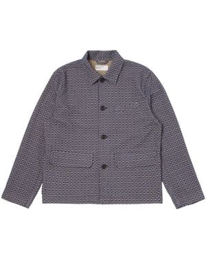 Universal Works Jassen ,Blauw ,Katoen Warmus Jacket - Grijs