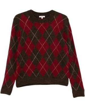 Yerse Diamond45 Rundhals-Strickpullover - Rot