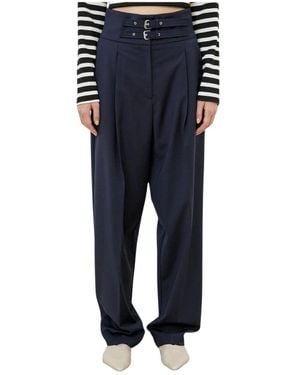 MEIMEIJ Metall Gürtel Straight Leg Hose - Blau