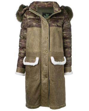 MR & MRS Khaki camo shearling kapuzenparka - Grün