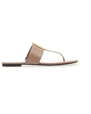 Tory Burch Low Leather Thong Sandal - Naturel