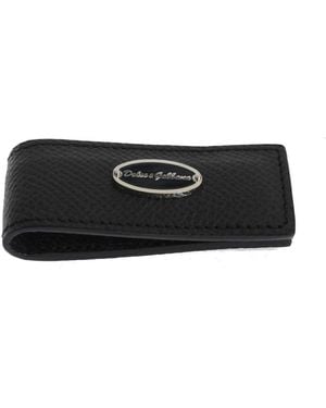 Dolce & Gabbana Blauer Leder-Geldclip Mit Logo - Schwarz