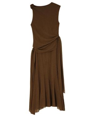 Ganni Midi Dresses - Marron