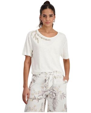 Monari Rundhals T-Shirt Für Damen - Weiß