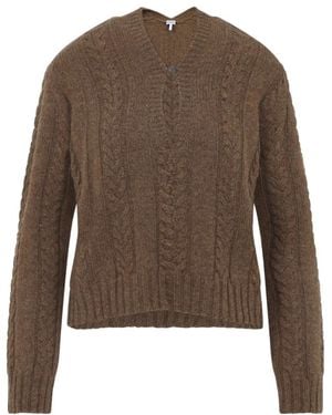 Loewe V-Neck Knitwear - Marron