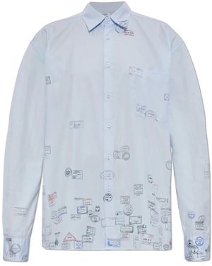 Vetements Overhemden ,Blauw ,Katoen Gedrukt Shirt