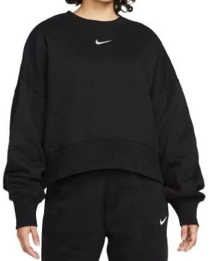 Nike Fitness ,Zwart ,Phoenix Fleece Oversized Crewneck Sweatshirt