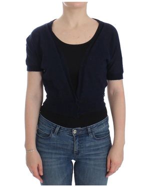 Ermanno Scervino Truien & Vesten ,Blauw ,Wol Cropped Sweater - Zwart