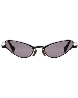 Kuboraum Occhiali da sole ovale cat-eye neri opachi - Marrone
