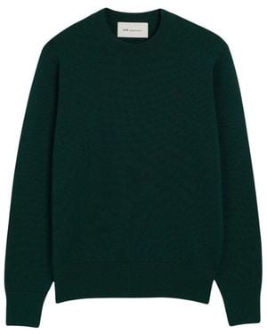 Ami Paris Round-Neck Knitwear - Vert