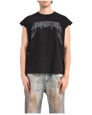 Acupuncture Sleeveless Tops - Nero