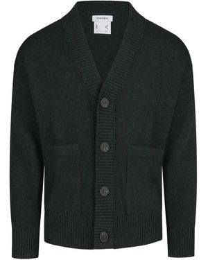 Kangra V-Ausschnitt Strickjacke - Schwarz