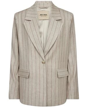 Mos Mosh Jassen ,Leer Blazers - Naturel
