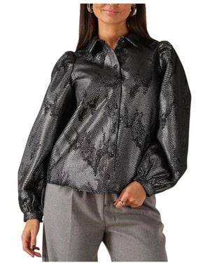 Nukus Lettie Blouse Metallic - Zwart